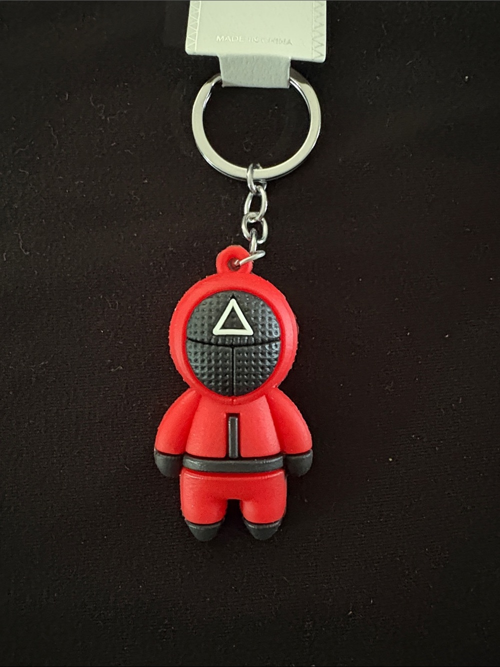 Red Squid Game Triangle Guard Keychain Bag Charm